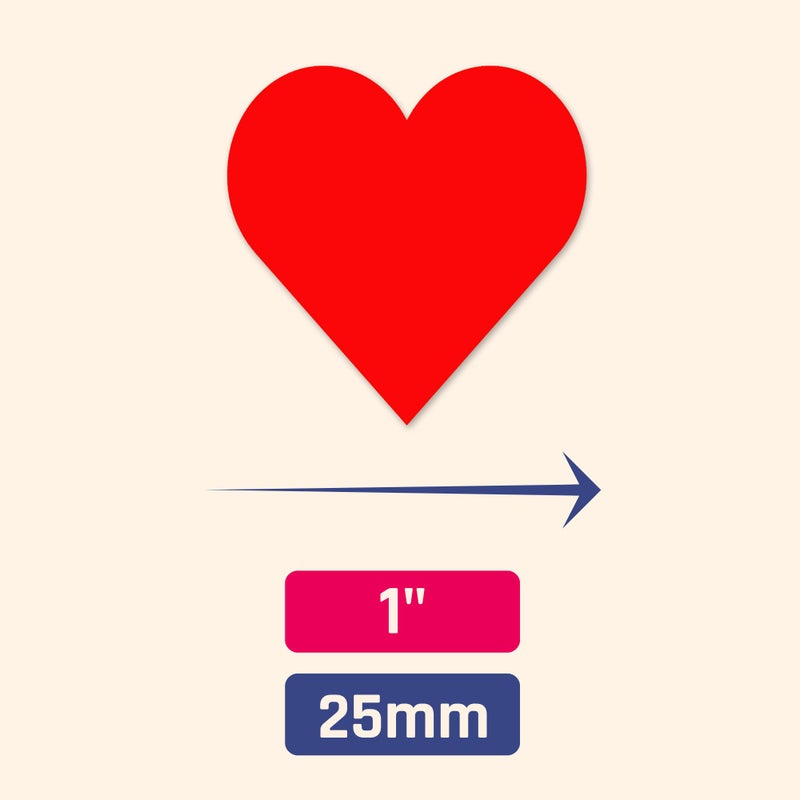 TownStix 1200 Pack, 1"" Red Heart Stickers Labels - 50 Sheets - Image 2